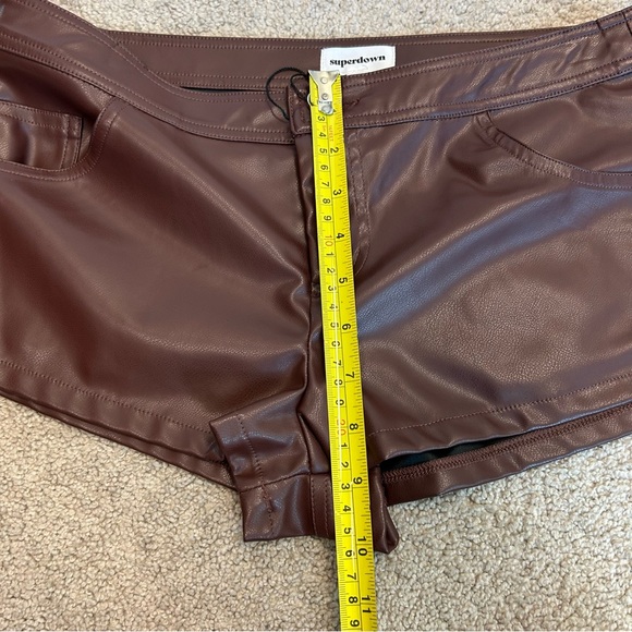 superdown brown gianna faux leather shorts pleather vegan hot pants S NWT - Picture 7 of 15